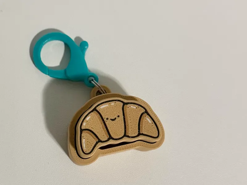 Croissant Fidget Clicker Keychain