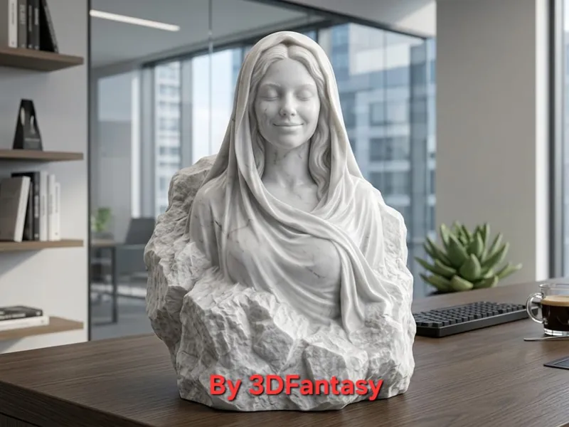 Serenity in Stone - Marble Style Bust
