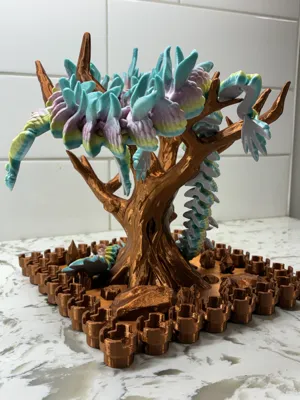 CRYSTAL DRAGON ARTICULATED -SNAKE DRAGON STAND - Free 3D Print Model ...