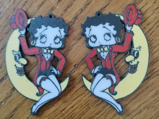 Betty boop  moon earings.
