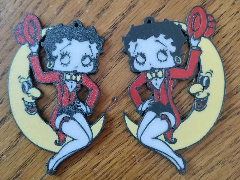 Betty boop  moon earings.