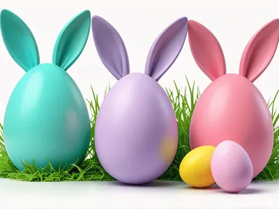 Easter eggs with bunny ears (no support)