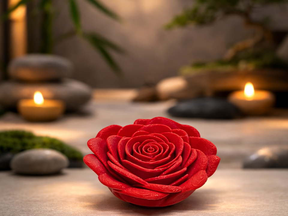 Fully Bloomed Rose Petal Incense Holder Gift Wife