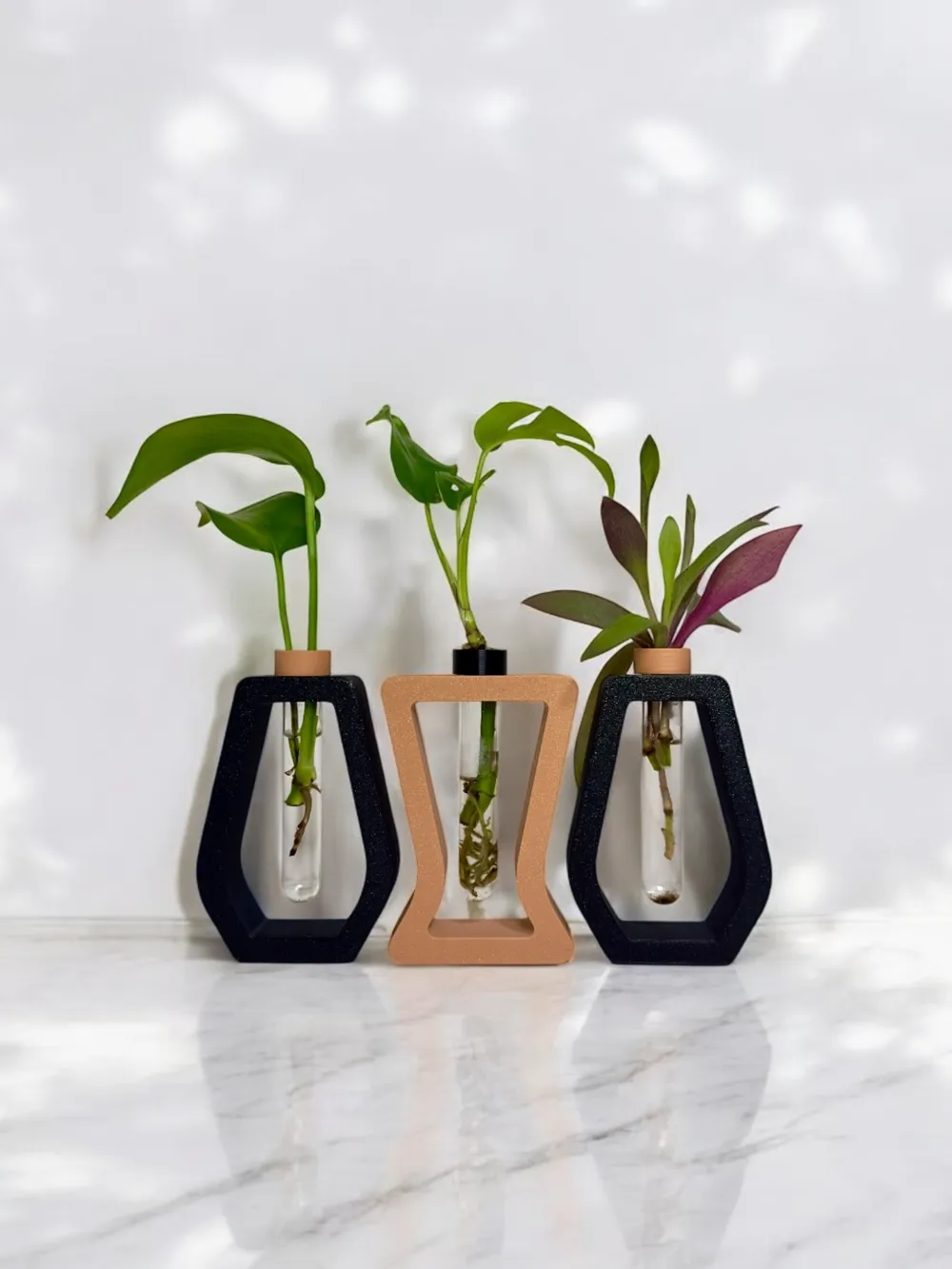 Pot Hydroponique Avec Support En Bois – Pour Boutures, Plantes Ou Déco De Table Style Rustique