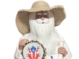 Puerto Rican Santa with his Coqui Drink