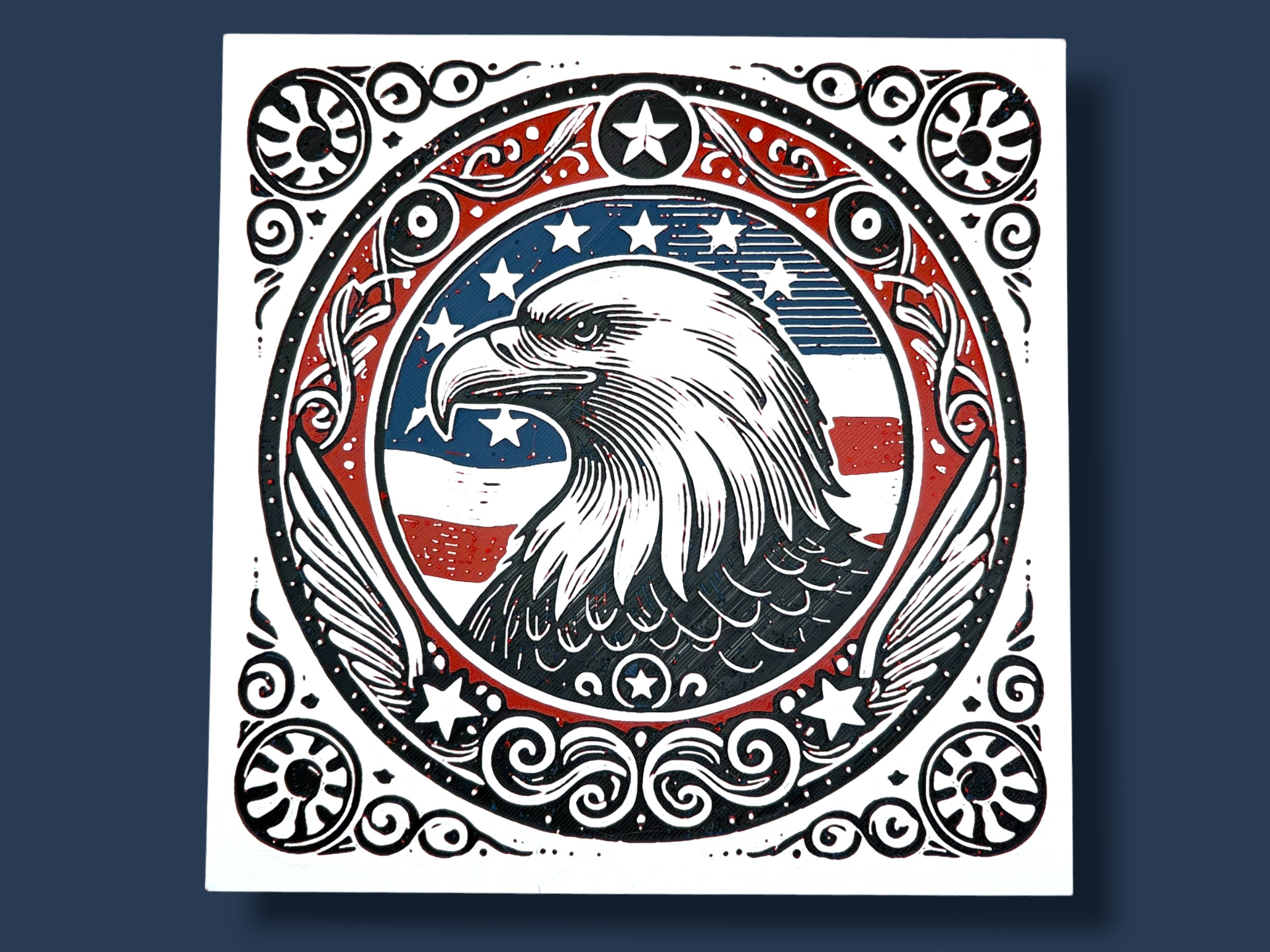 Patriotic Bald Eagle American Hueforge