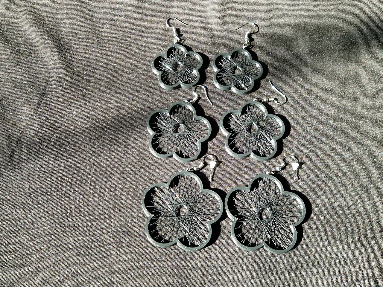 Spring flower string earrings in 3 sizes view 4