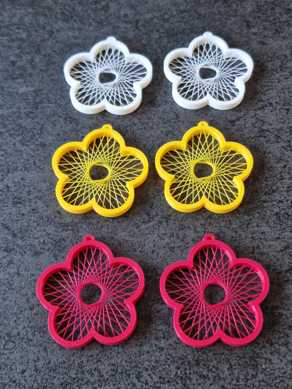 Spring flower string earrings in 3 sizes view 2