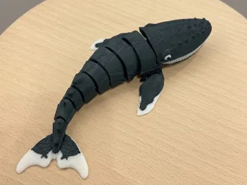 Objeto manipulable: Articulated Humpback Whale - Easy Print Fidget Toy — vista de referencia 3