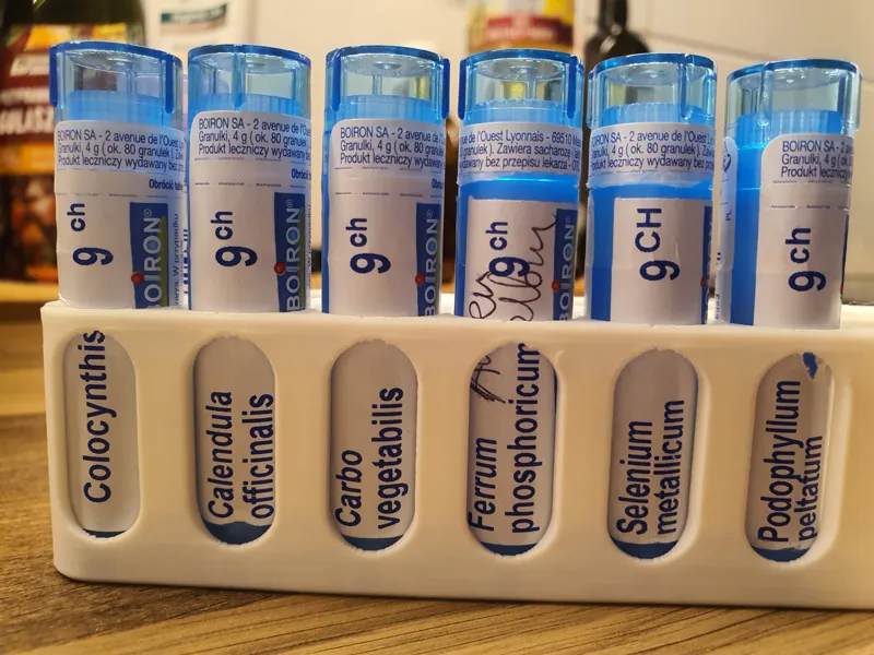 Homeopathic capsule container (Boiron)