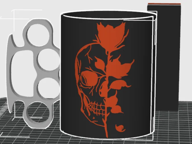 mug skull an rose