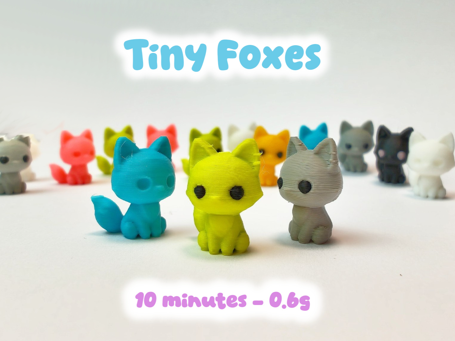 Tiny Fox Chibis – Cute Fast-Print Mini Figurines