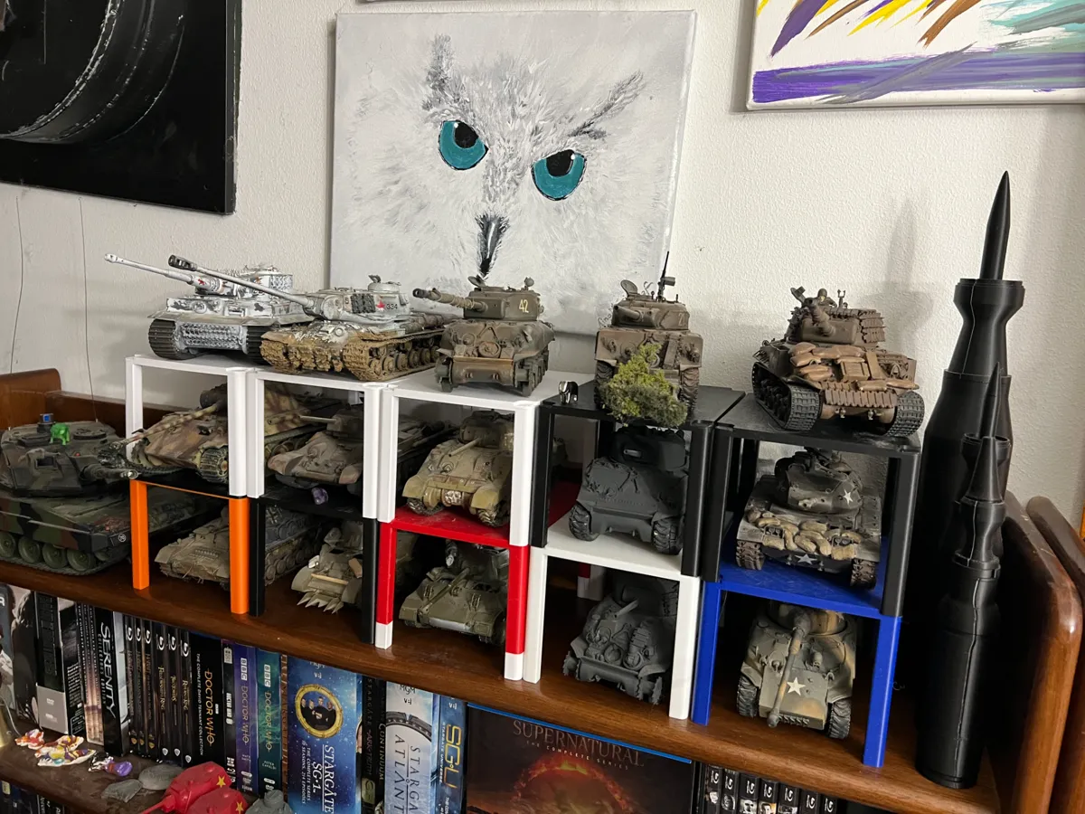 Model Tank Shelf stackable 1/35 scale model tank display Stand - Free 3D Print Model ...