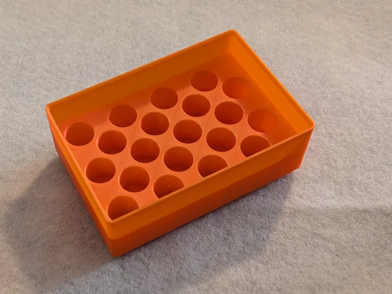 Stackable Gridfinity Battery Bin, CR123, 3x2