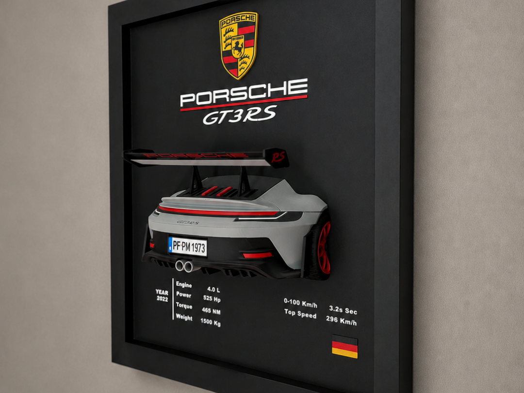 Wall Art Frame for GT3 RS p1s kompatibel - 3D printed Decor, in stock in India