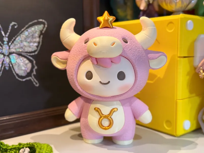 金牛座 金牛 金牛座标志 十二星座 盲盒 娃娃 公仔 模型 手办金牛座星座 拆件分色 免AMS