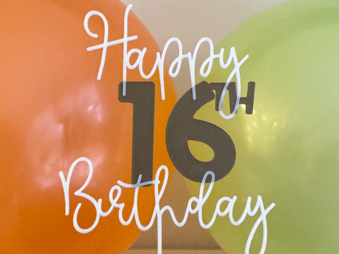 Happy 16th Birthday Cake Topper