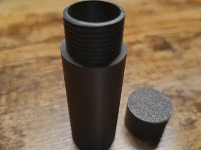 Cylindrical container with threaded lid