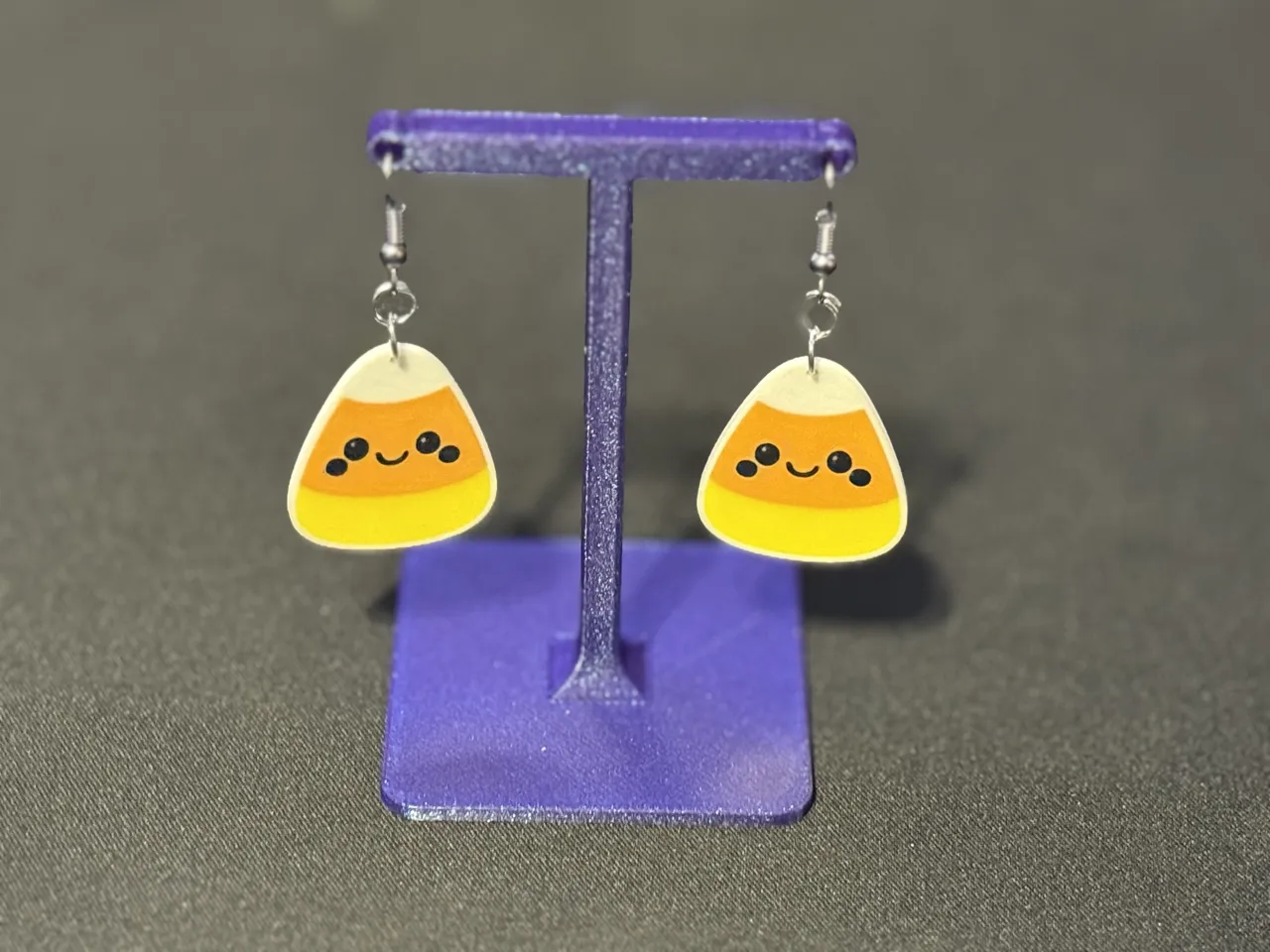 Candy Corn earrings view 2