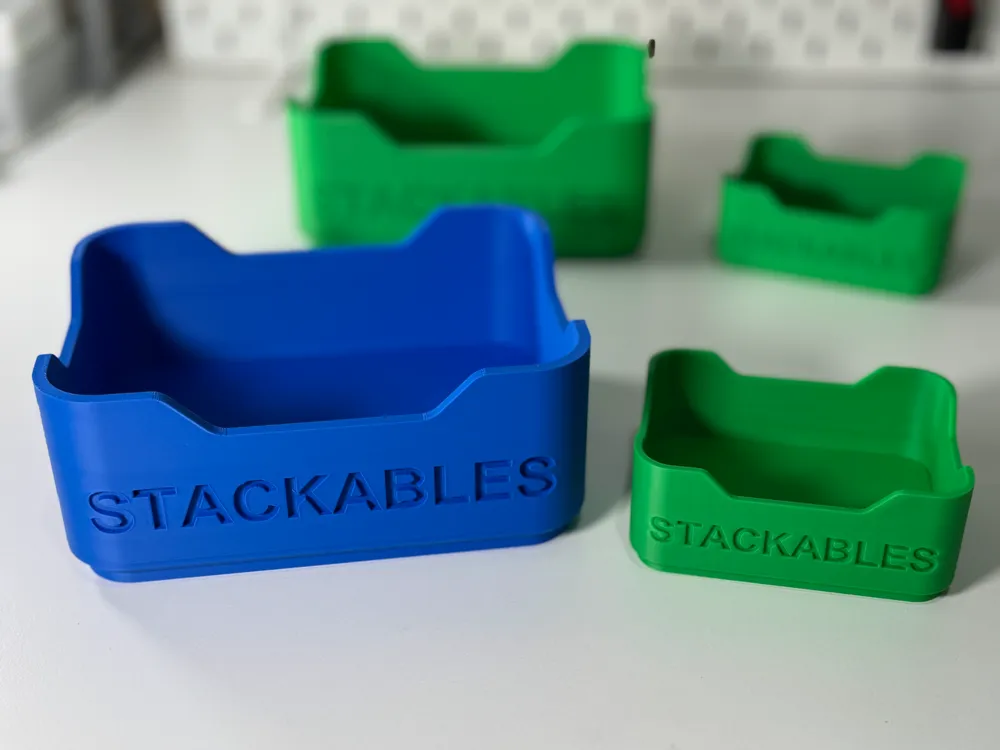 Stackables storage, 3 sizes with editable text by Practical 3D - MakerWorld
