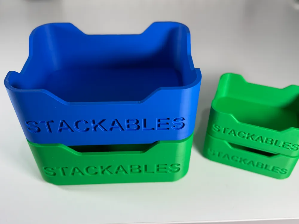Stackables storage, 3 sizes with editable text by Practical 3D - MakerWorld