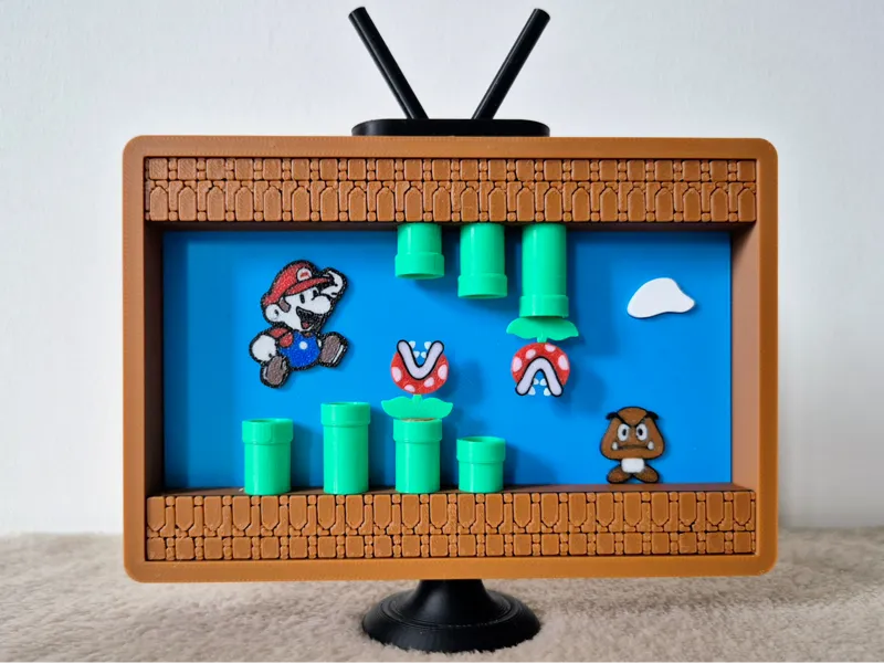 Super Mario Bros Level 4 / Slim Frame / Retro TV 
