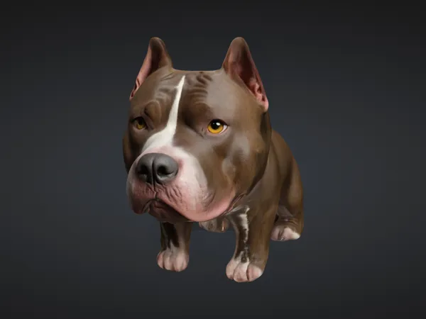 Figurine ou porte-clés Pitbull mignon