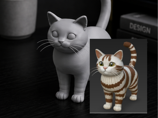Cute Cat Figurine | Minimalist Pet Display Model