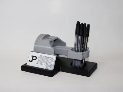 ENGINE PISTON BUSINESS CARD/PENCIL HOLDER