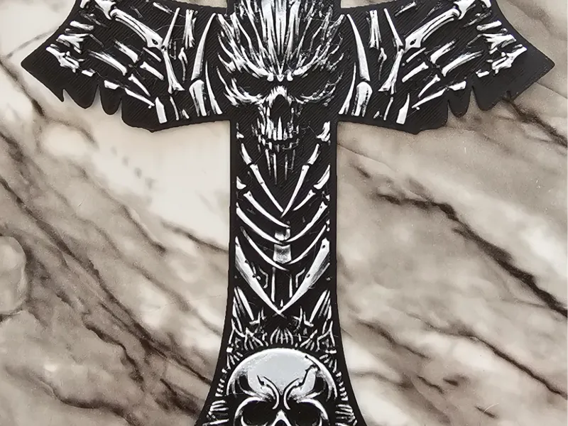 Gothic Skull Cross Hueforge (Shorter Version)