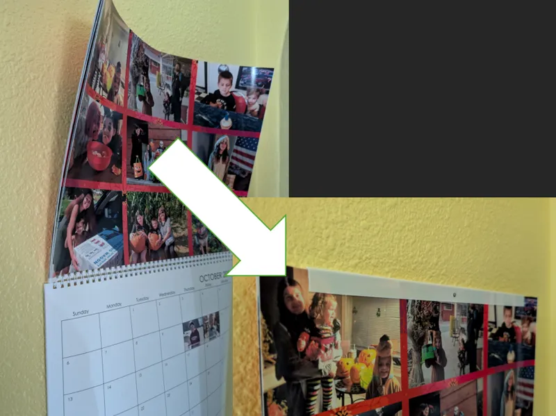 Clip for straightening curling Costco calendars
