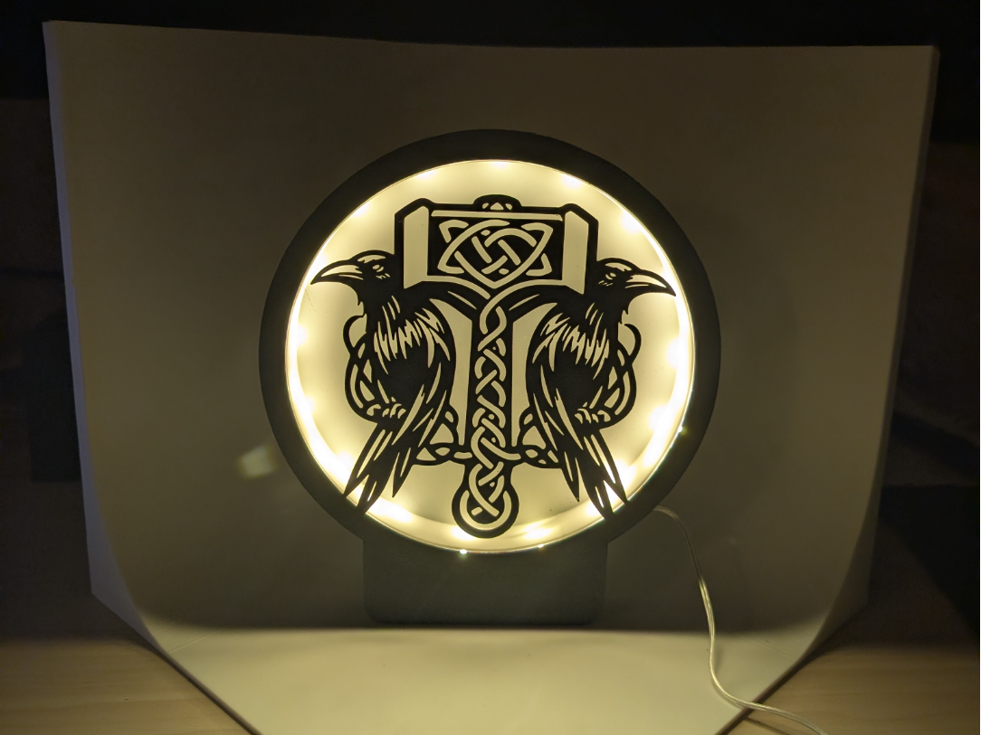LED Silhouetten Lampe Thors Hammer 