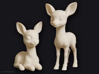 Deer Figurine for Christmas Decoration, 2 Fawns