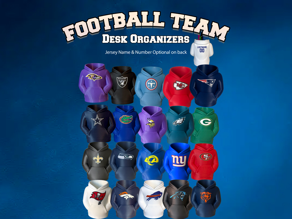 Football Team Desk Organizer Pencil Holder Hoodies