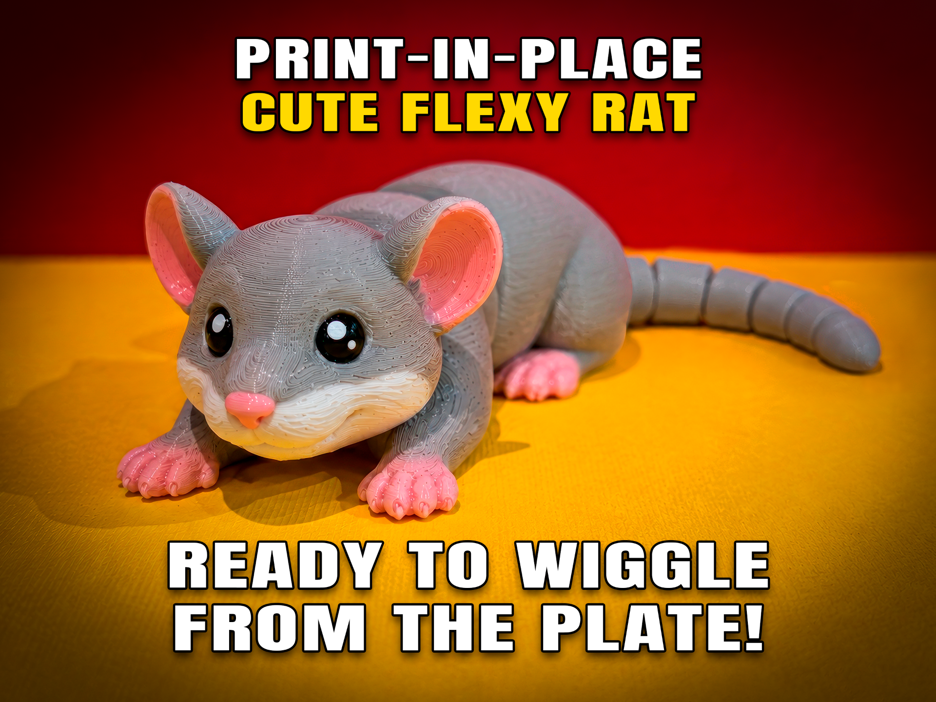Cute Flexy Rat (Articulated Fidget Toy)