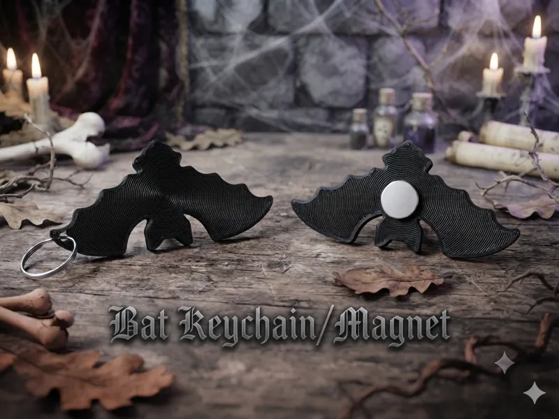 Halloween Bat Keychain/Magnet