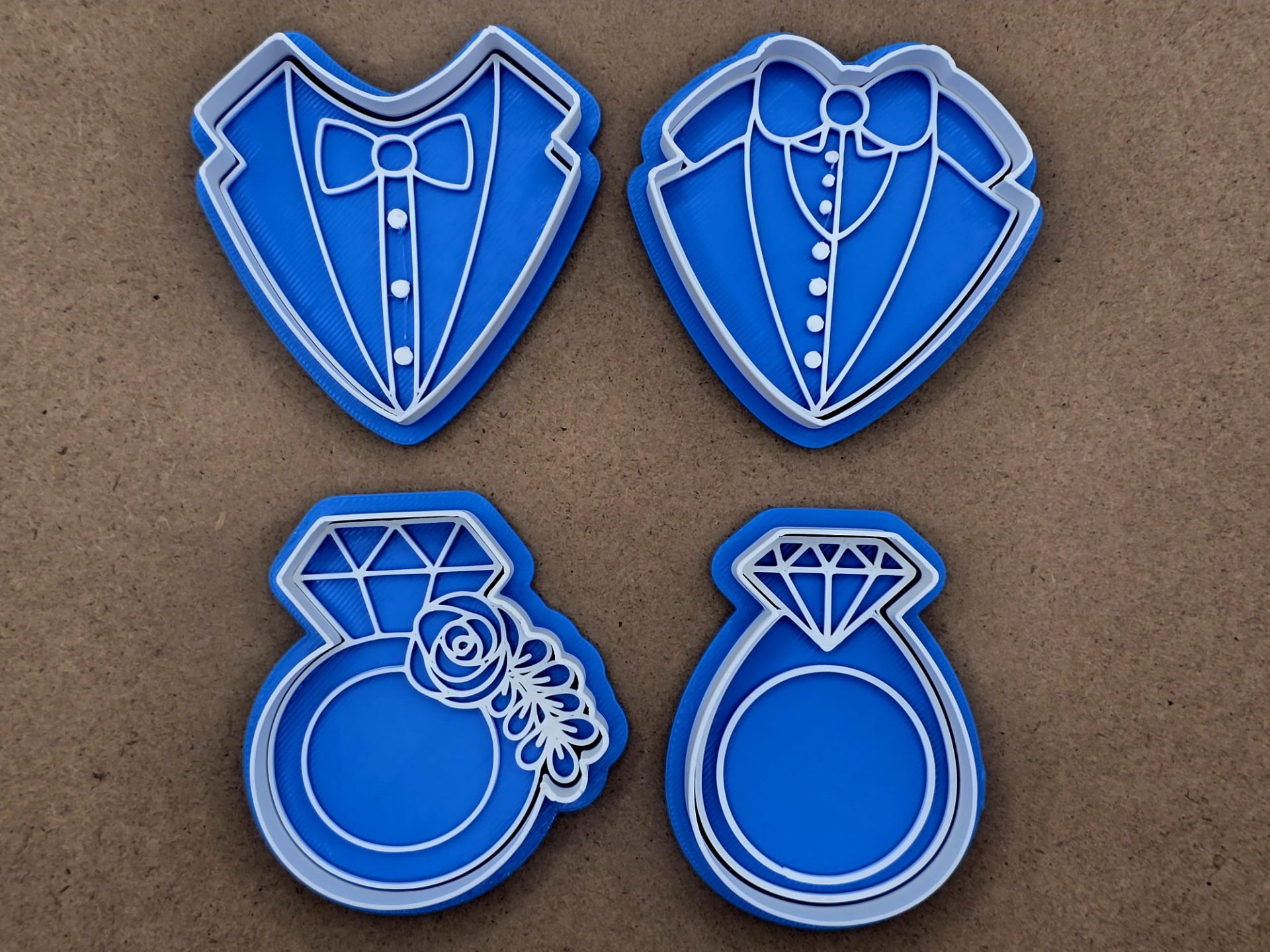Wedding Ring Tuxedo Cookie Cutter Stamp Set