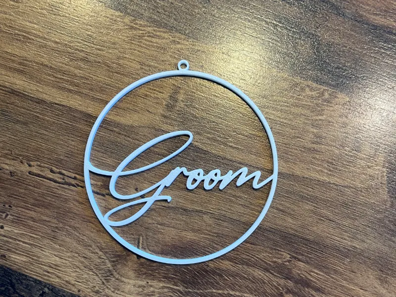 Ring mit Text Groom z.B: als Deko