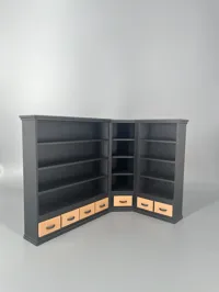 Corner library (main, corner and side unit)
