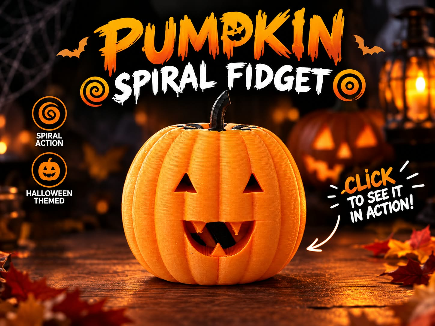Pumpkin Spiral Fidget - 3D printed Other Toys & Games, in stock in India