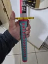 Hearts on Hand Guard, Pink Handle and Silk Grey Blade Collar