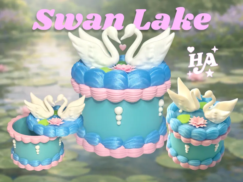 Swan Lake Cake Romantic Elegant Valentine Gift