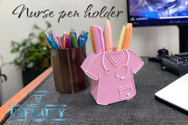 NURSE SHIRT DESK PEN HOLDER