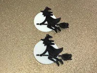 Boucles d'oreilles sorcière et lune, Halloween — photo 2