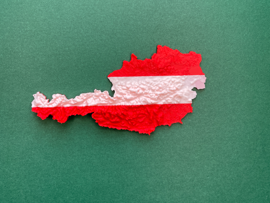 Austria topography flag model Österreich 