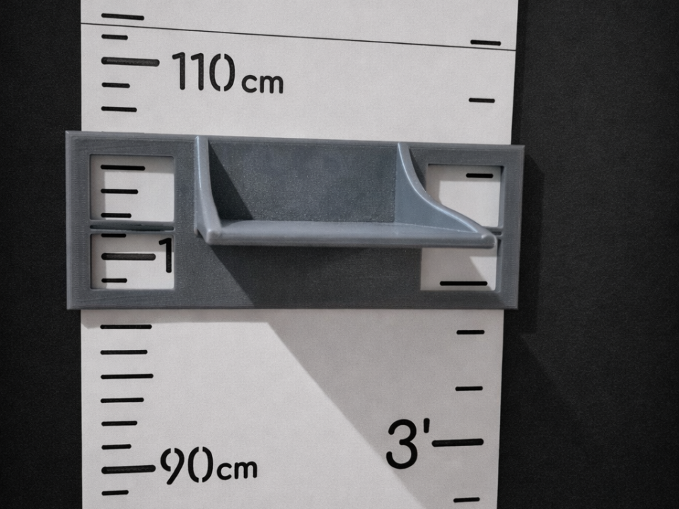 Height marker ruler for IKEA height charts