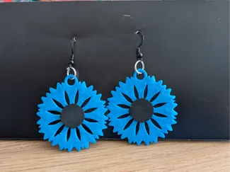 Intricate Cornflower Dangle Earrings