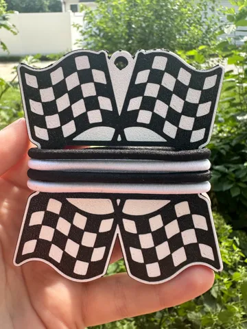 Accesorio para sujetar ligas de cabello: Checkered Flag Hair Tie Holder — vista de referencia 2