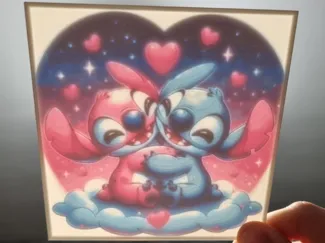lithophanie couleur stitch et angel