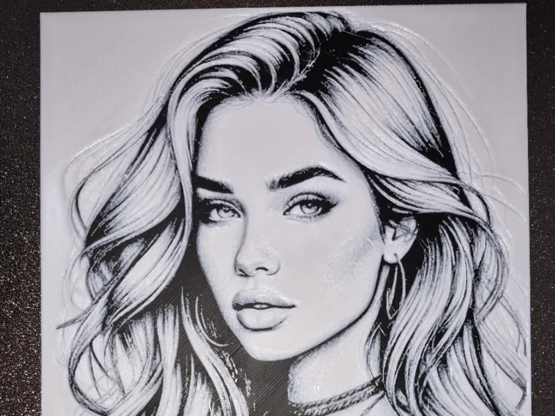 Glamour Portrait - Elegant 3D Monochrome Relief